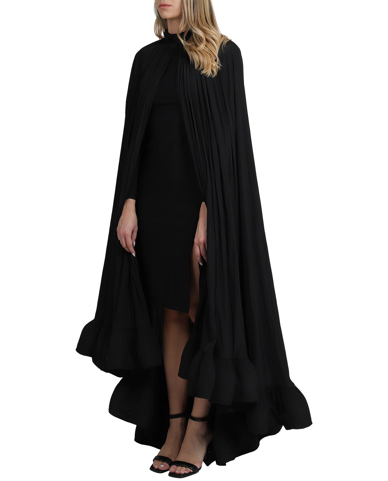 Lanvin Pleated Flounced Hem Cape