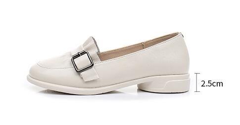 Leather Low Heels Loafers - Women's Casual Shoes EJ944