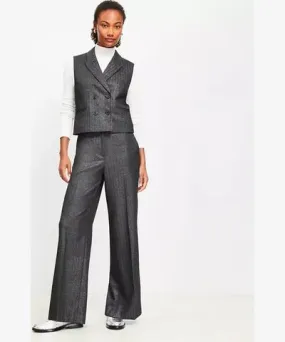 Loft Petite Clean Wide Leg Pants in Shimmer Herringbone