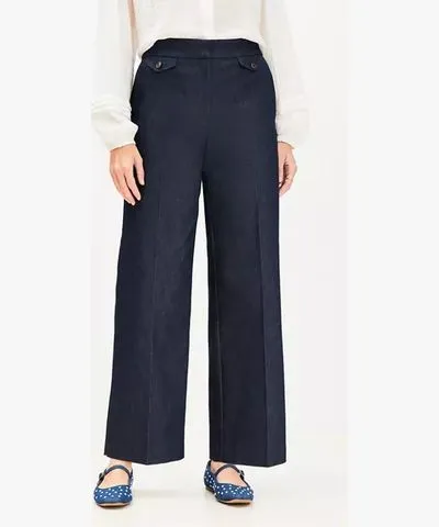 Loft Petite Coin Pocket Clean Wide Leg Pants in Twill