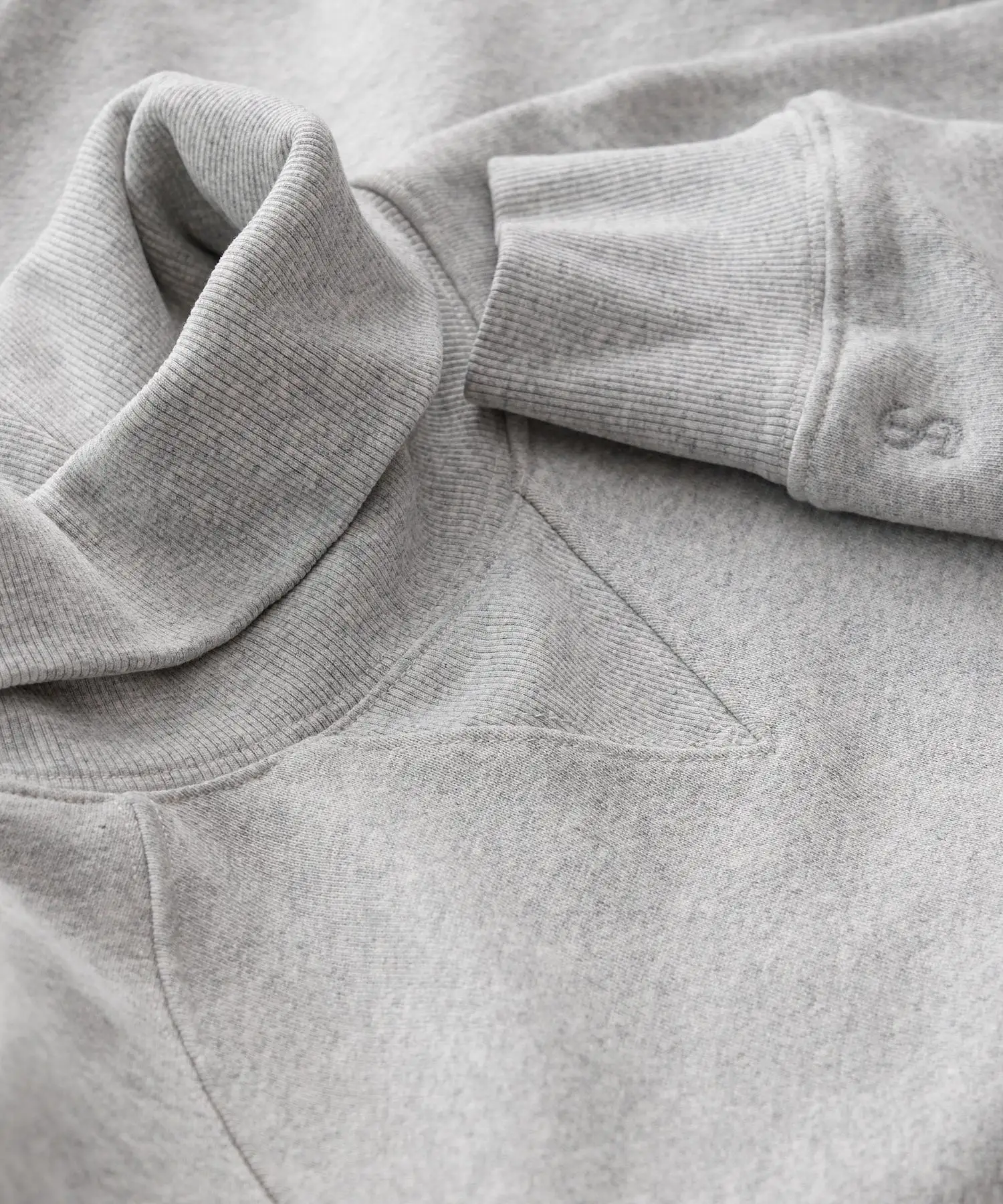 Made in L.A. Fleece Turtleneck Sweatshirt in Light Grey Heather