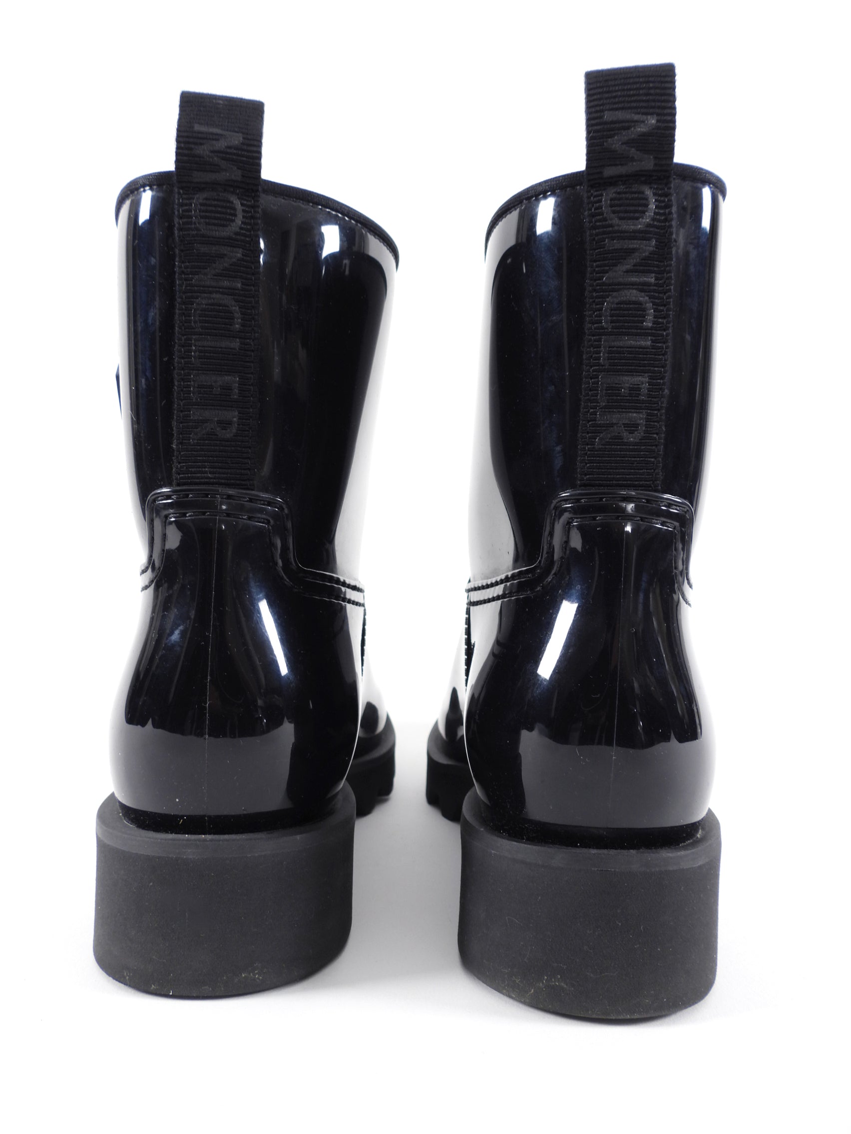 Moncler Black Shiny Rubber Ginette Boots - 40