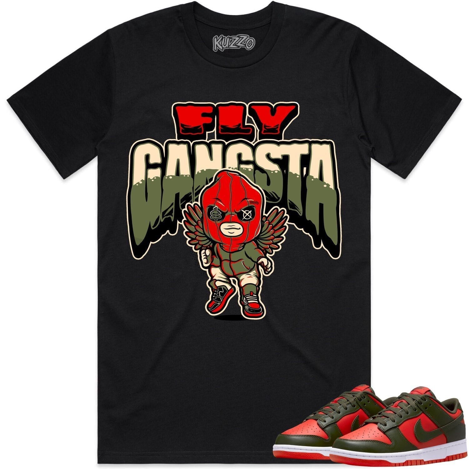 Mystic Red Dunks Shirt to Match - OLIVE FLY GANGSTA