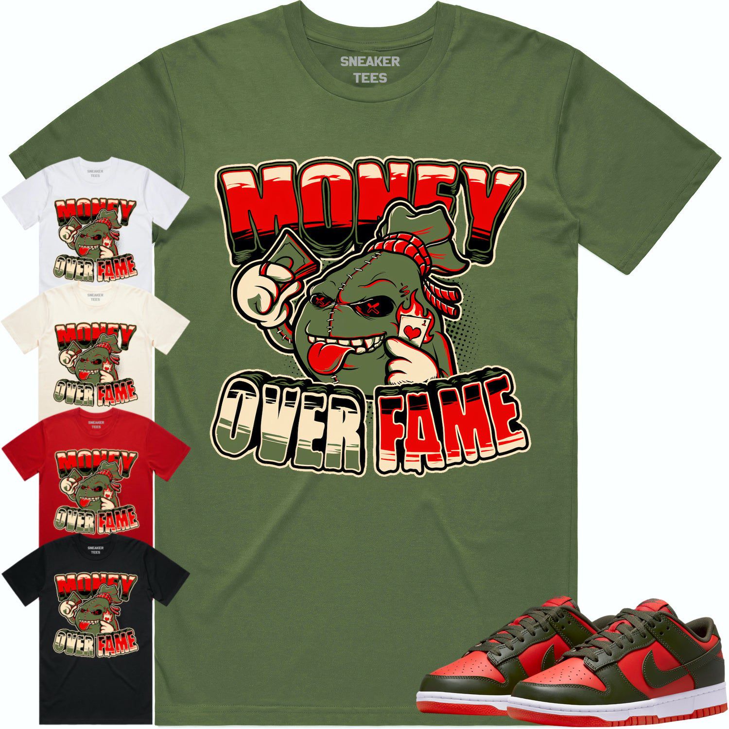 Mystic Red Dunks Shirt to Match - OLIVE MOF