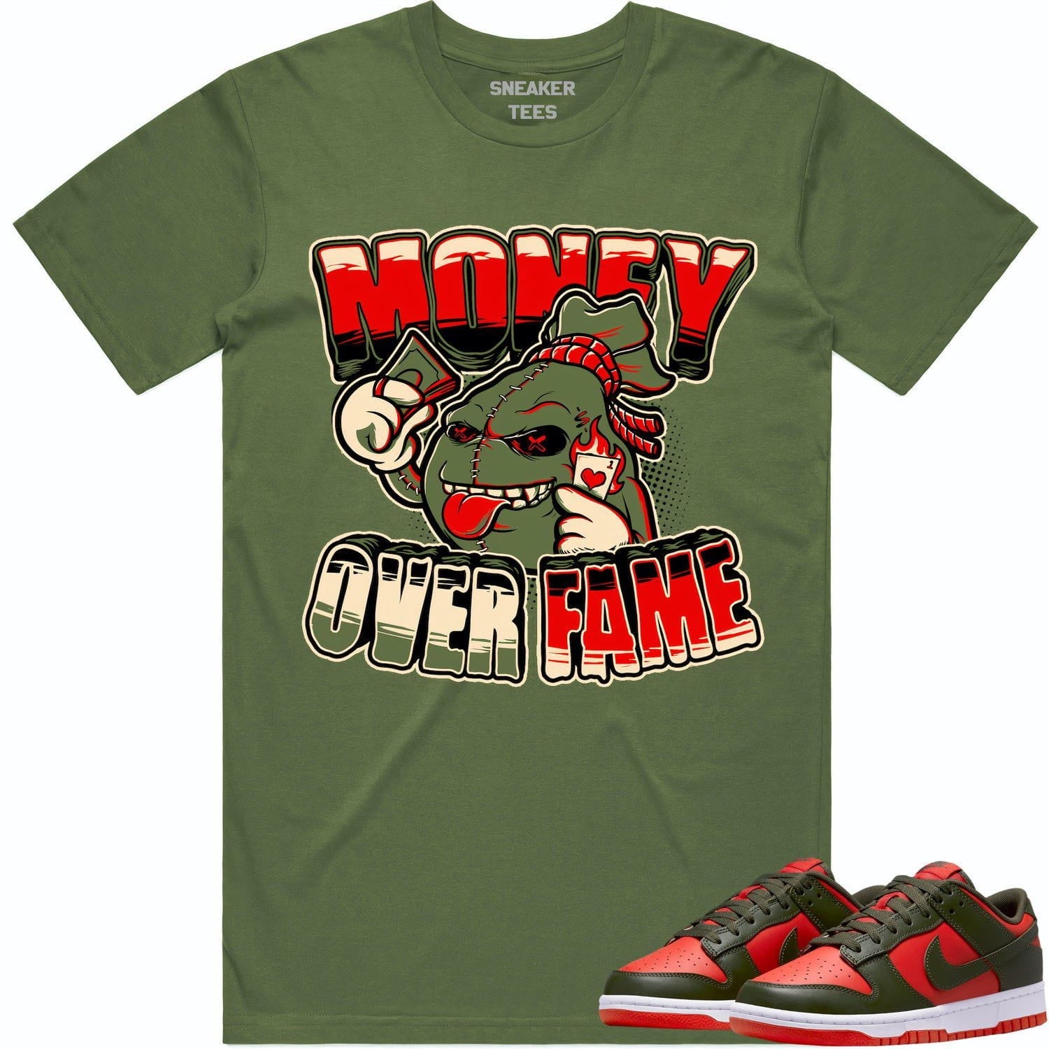 Mystic Red Dunks Shirt to Match - OLIVE MOF