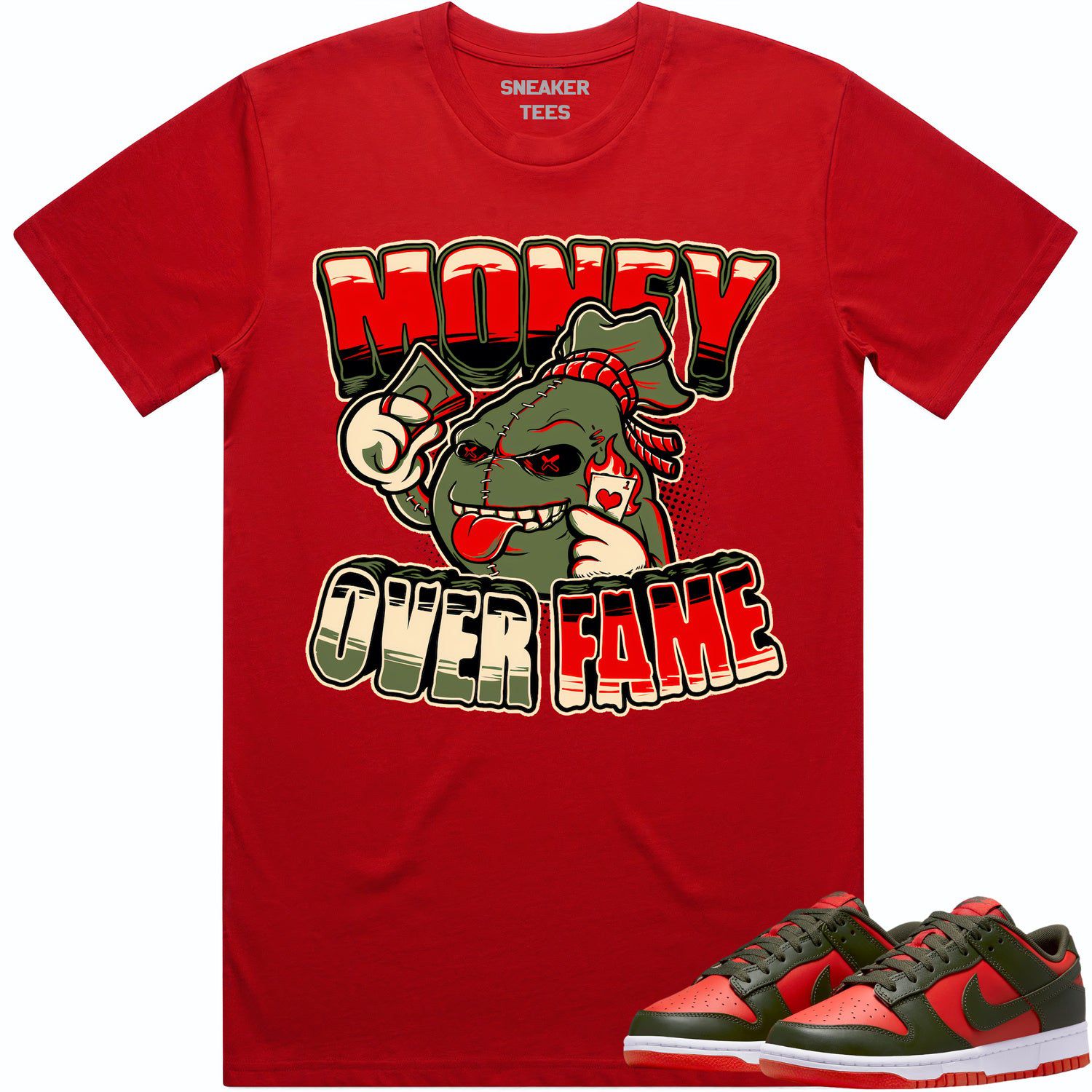 Mystic Red Dunks Shirt to Match - OLIVE MOF