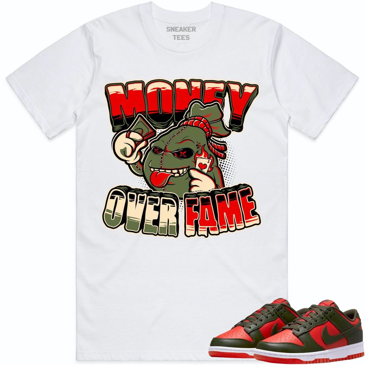 Mystic Red Dunks Shirt to Match - OLIVE MOF