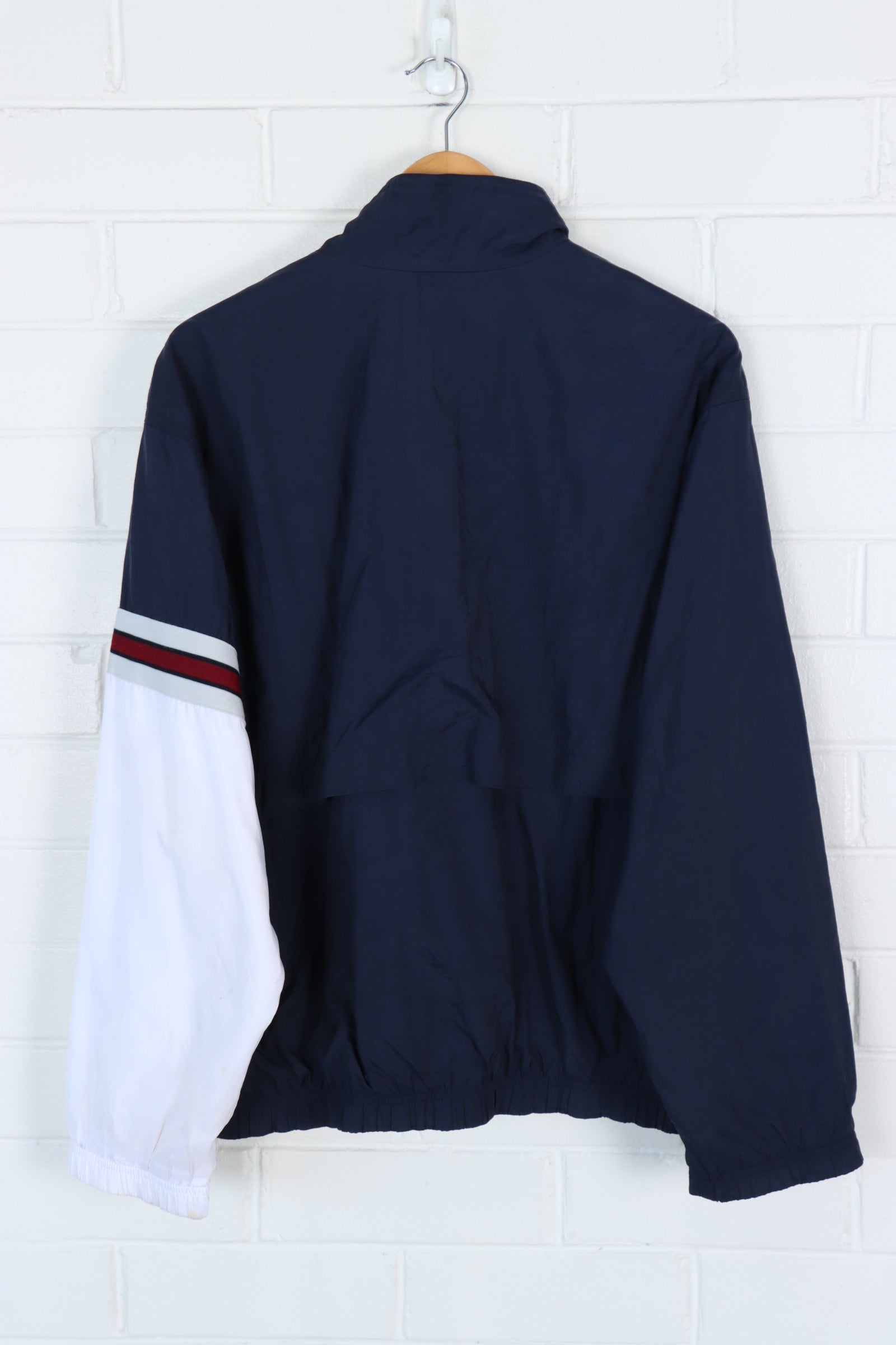 NIKE Navy & White Embroidered Windbreaker Jacket (XL)