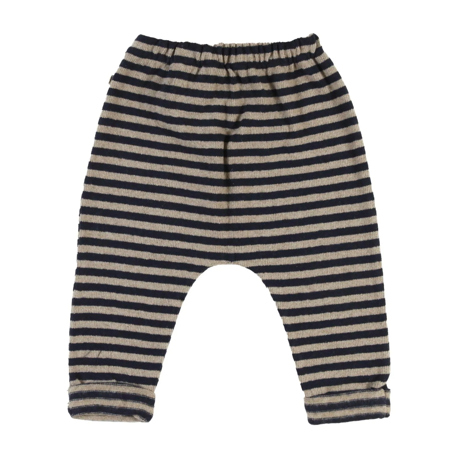 One More In The Family Tristan Navy And Taupe Unisex Pants For Babies