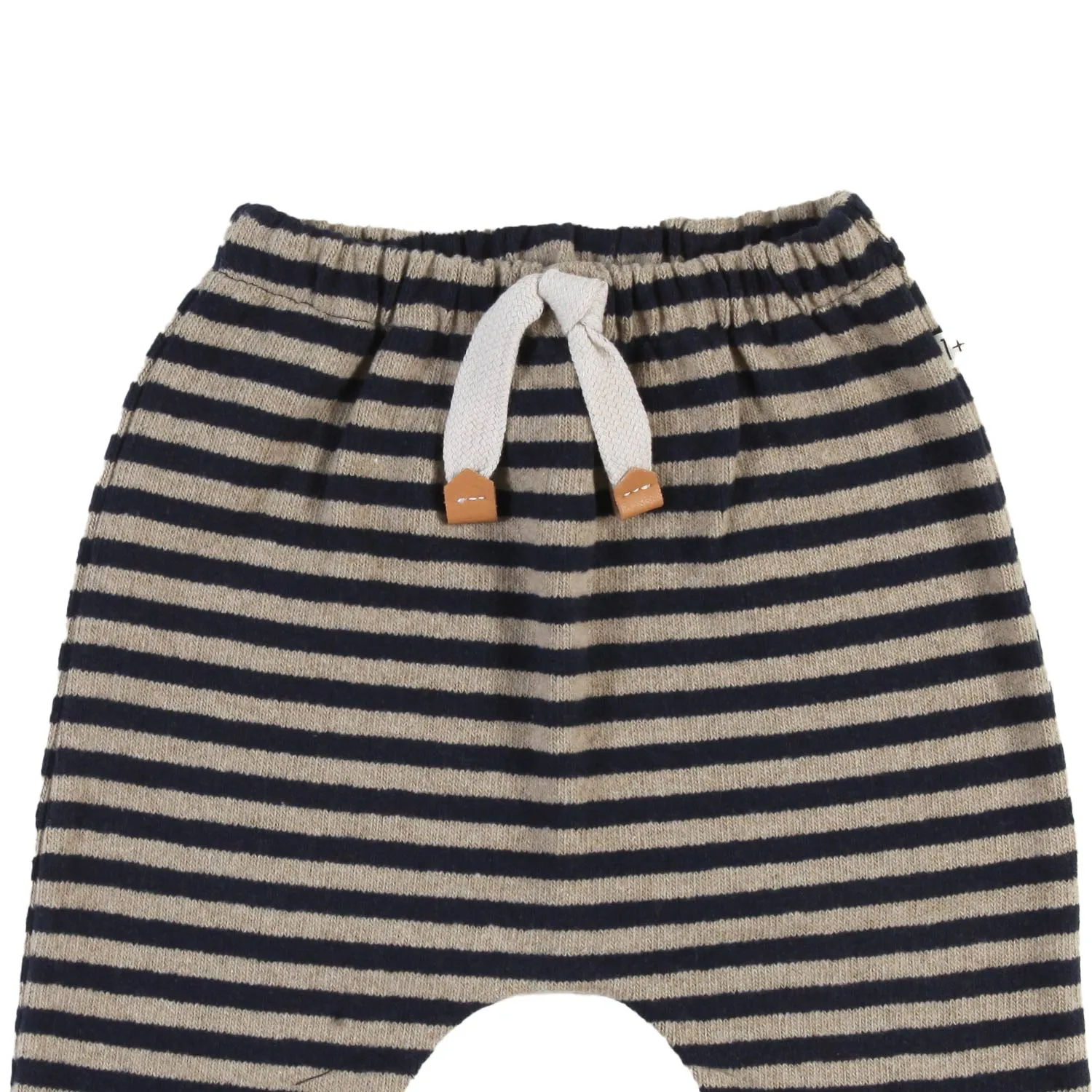 One More In The Family Tristan Navy And Taupe Unisex Pants For Babies