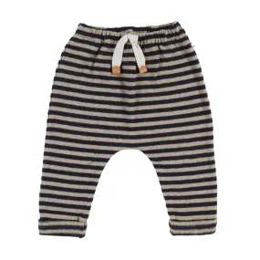 One More In The Family Tristan Navy And Taupe Unisex Pants For Babies