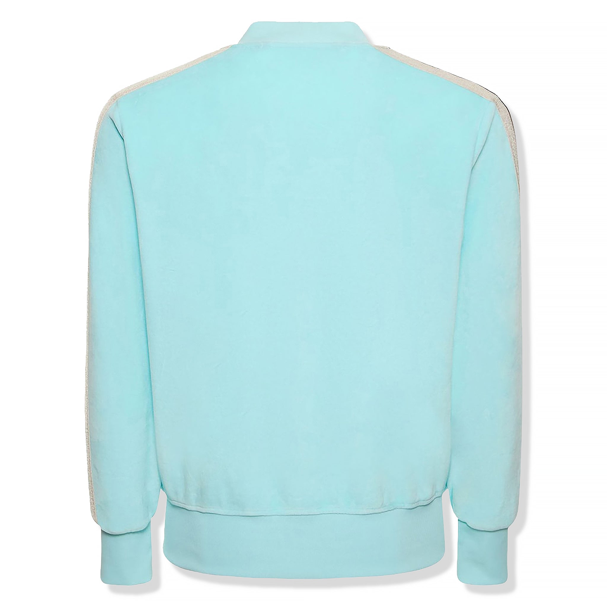 Palm Angels Chenille Logo Striped Light Blue Zip-Up Track Jacket