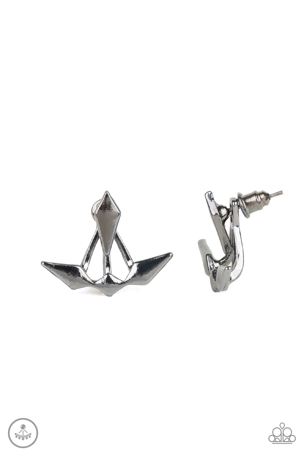 Paparazzi Metal Origami - Black Earrings