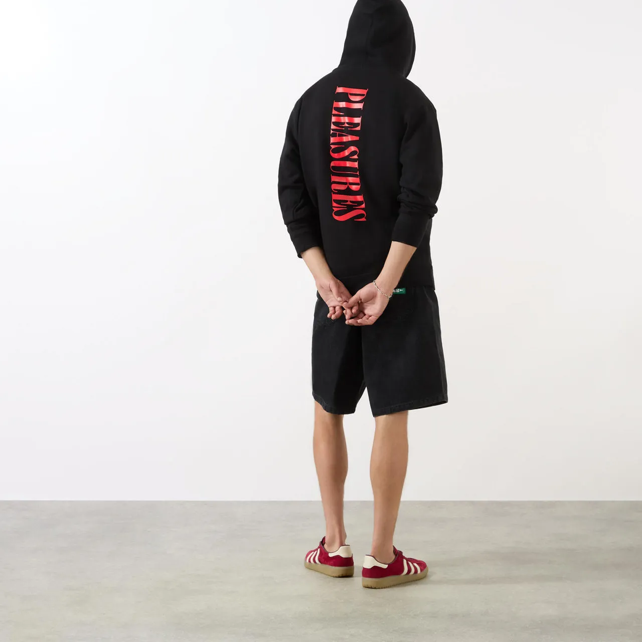 PLEASURES Vertical Logo Hoodie - Black