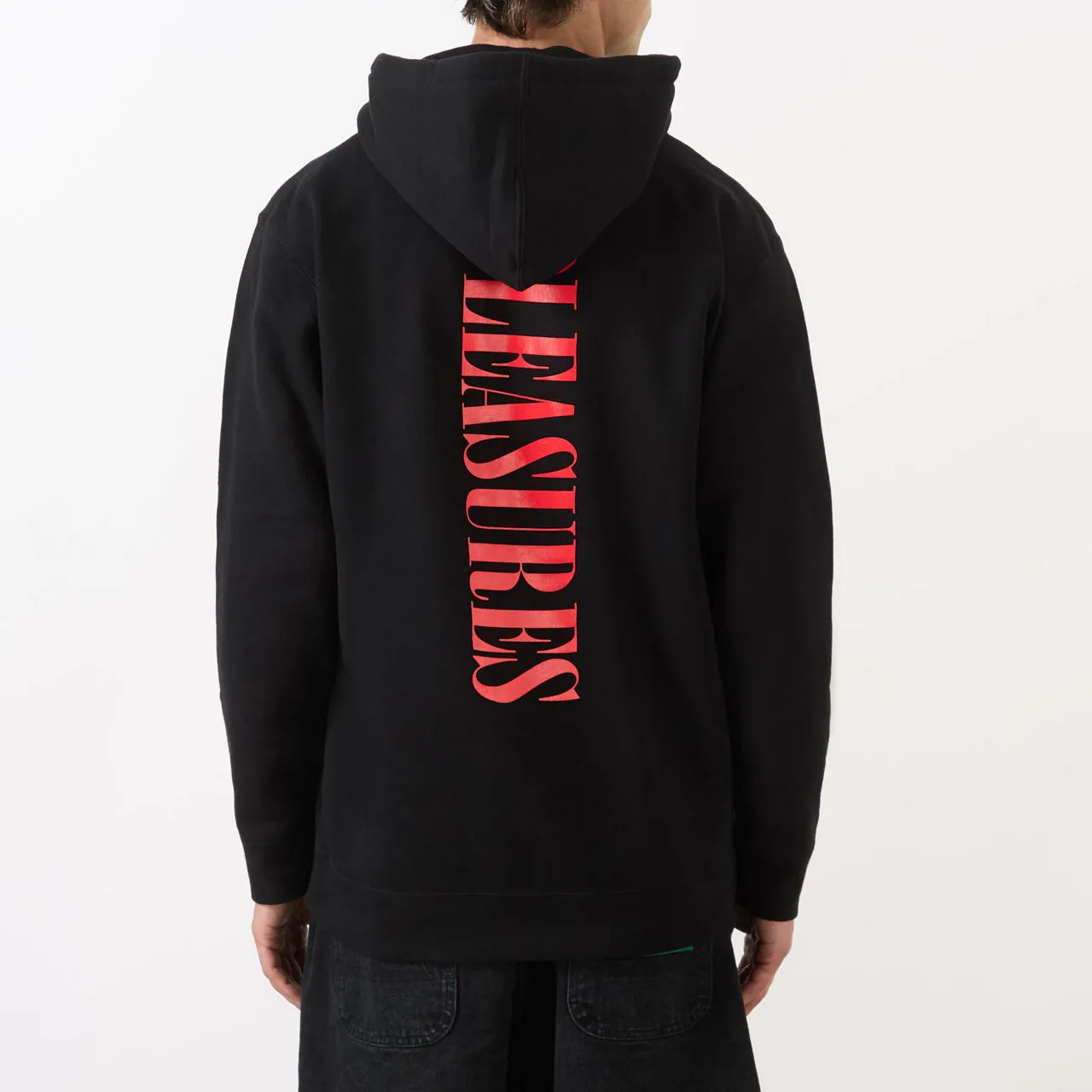 PLEASURES Vertical Logo Hoodie - Black