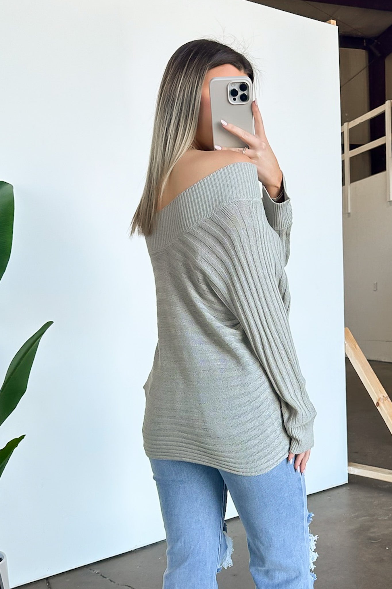 Posh Forecast Dolman Sleeve V-Back Sweater - FINAL SALE