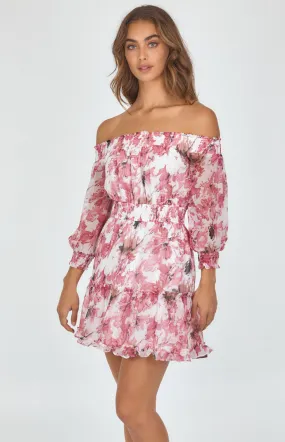 Printed Off The Shoulder Dress (SDR1027B)