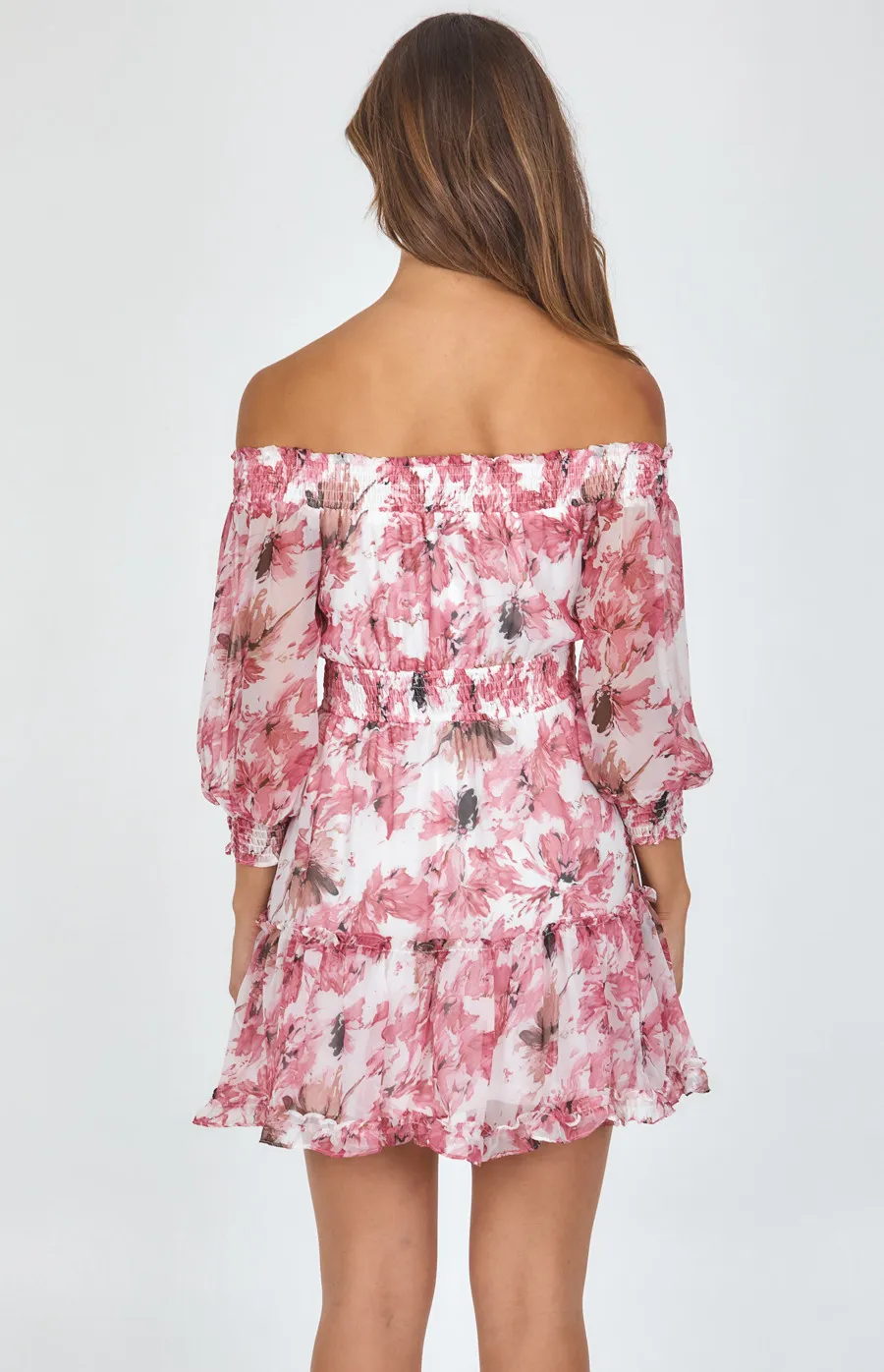 Printed Off The Shoulder Dress (SDR1027B)