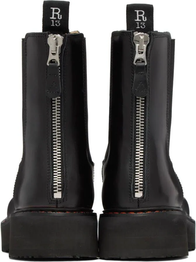 R13 Black SIngle Stack Boots