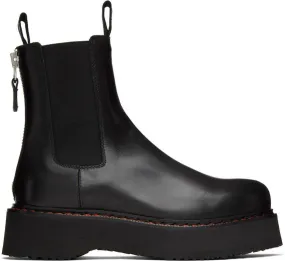 R13 Black SIngle Stack Boots