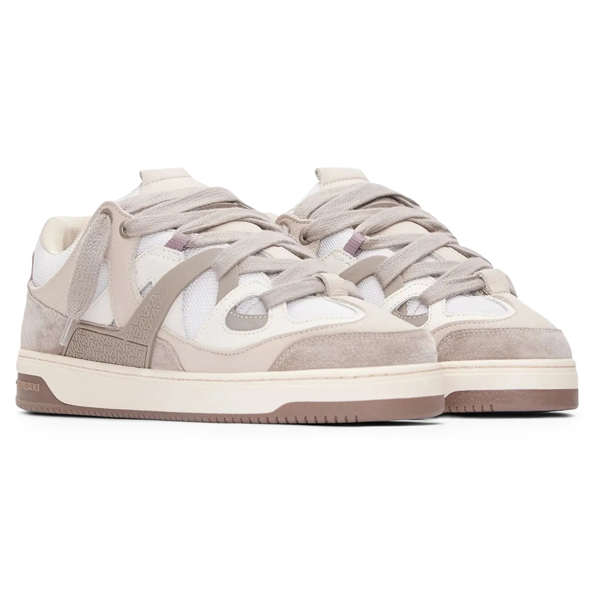 Represent Bully Panelled Canvas Washed Taupe Cashmere Sneakers