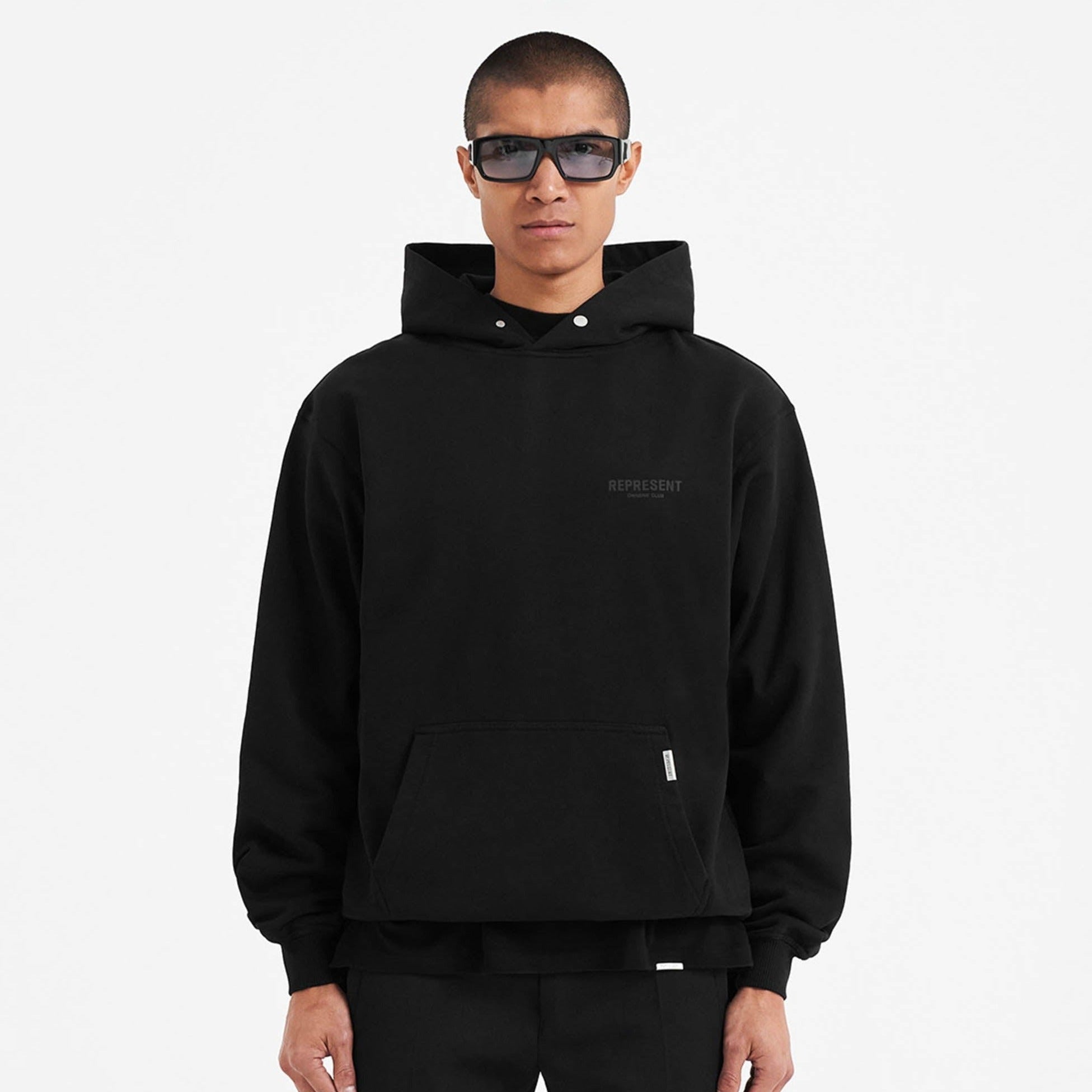 Represent Owners Club Logo Hoodie Black Reflective