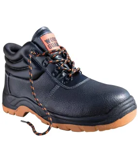 Result Mens Work-Guard Defence SBP Waterproof Leather Safety Boots (Black/Orange) - UTPC2552