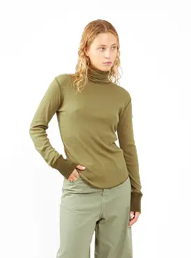 Ribbed Turtleneck Top Olive