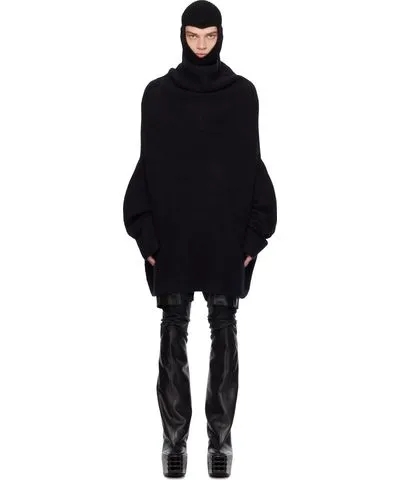 Rick Owens Black Porterville Shroud Turtleneck