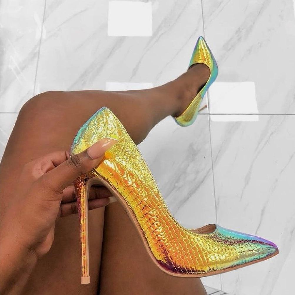 Snake Pattern High Heel Shoes