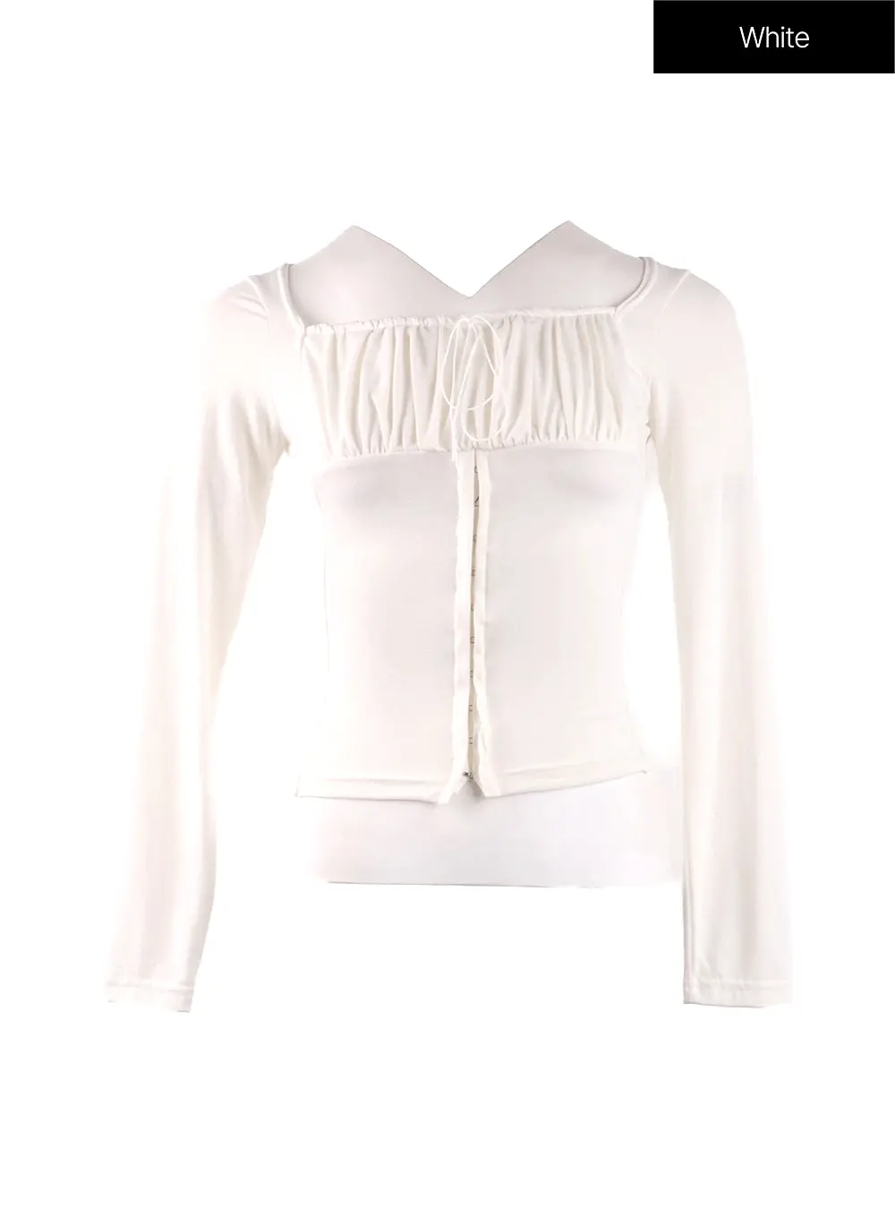 Solid Rib Knotted Corset Top IF408