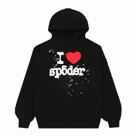 Sp5der 'Souvenir / I Love' Pullover Hoodie Black FW23