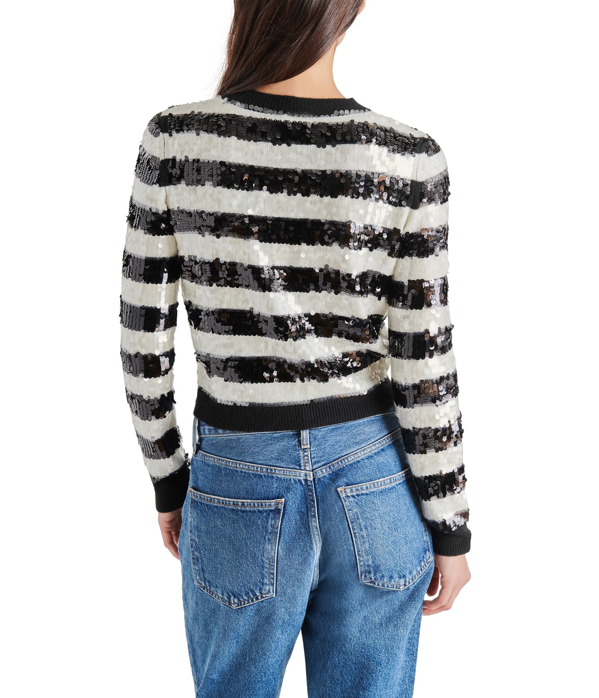 Steve Madden Women Elina Sweater (Black/White) Size Small