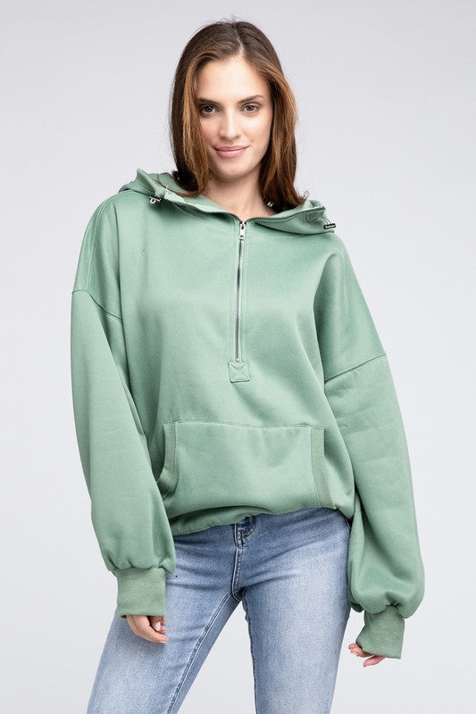 Stitch Detailed Elastic Hem Long Sleeve Hoodie