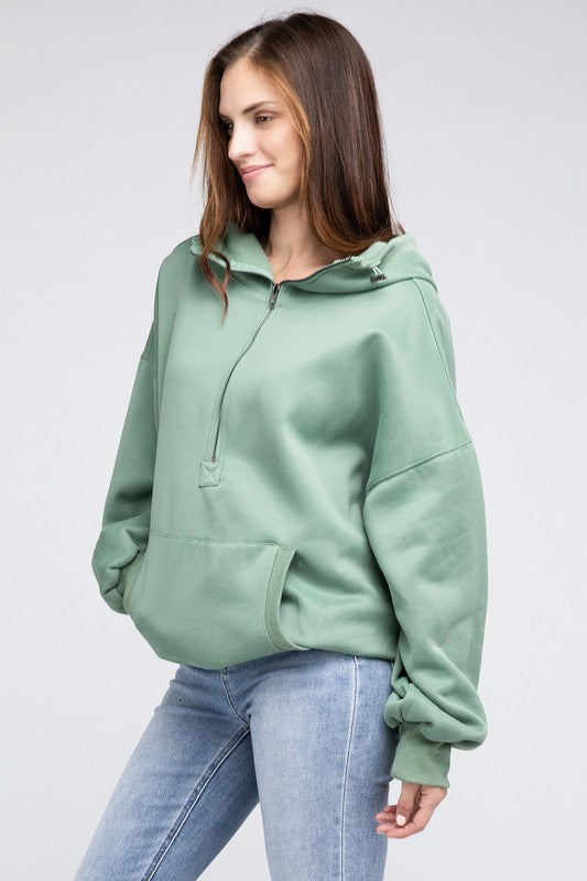 Stitch Detailed Elastic Hem Long Sleeve Hoodie