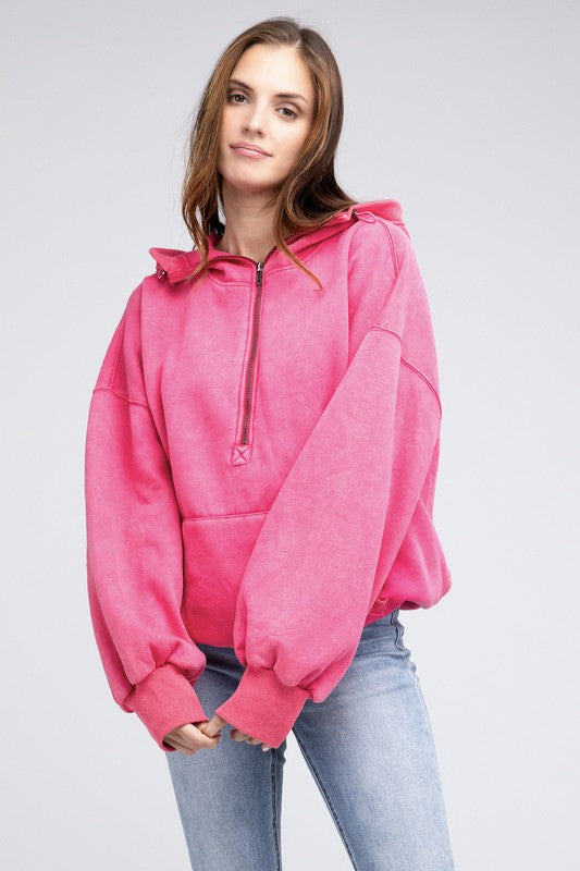 Stitch Detailed Elastic Hem Long Sleeve Hoodie