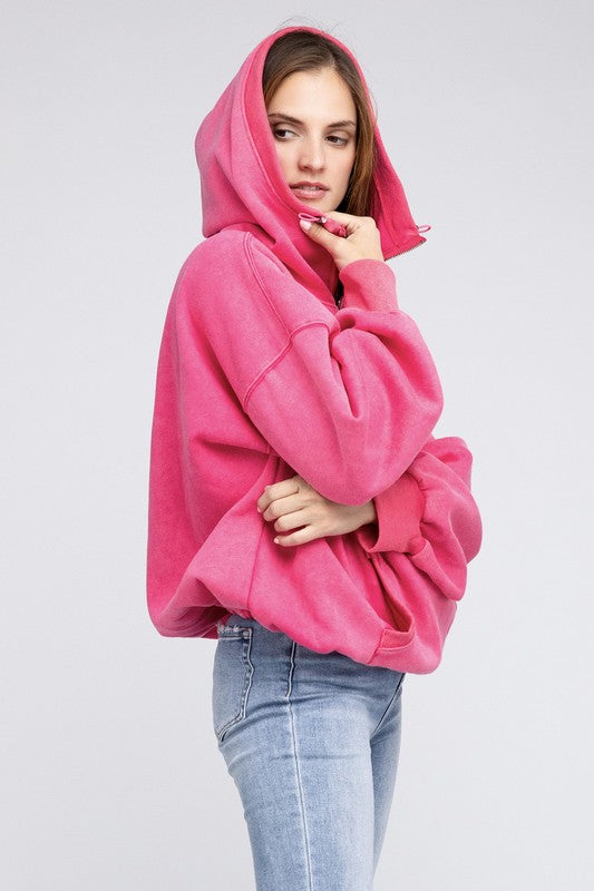 Stitch Detailed Elastic Hem Long Sleeve Hoodie