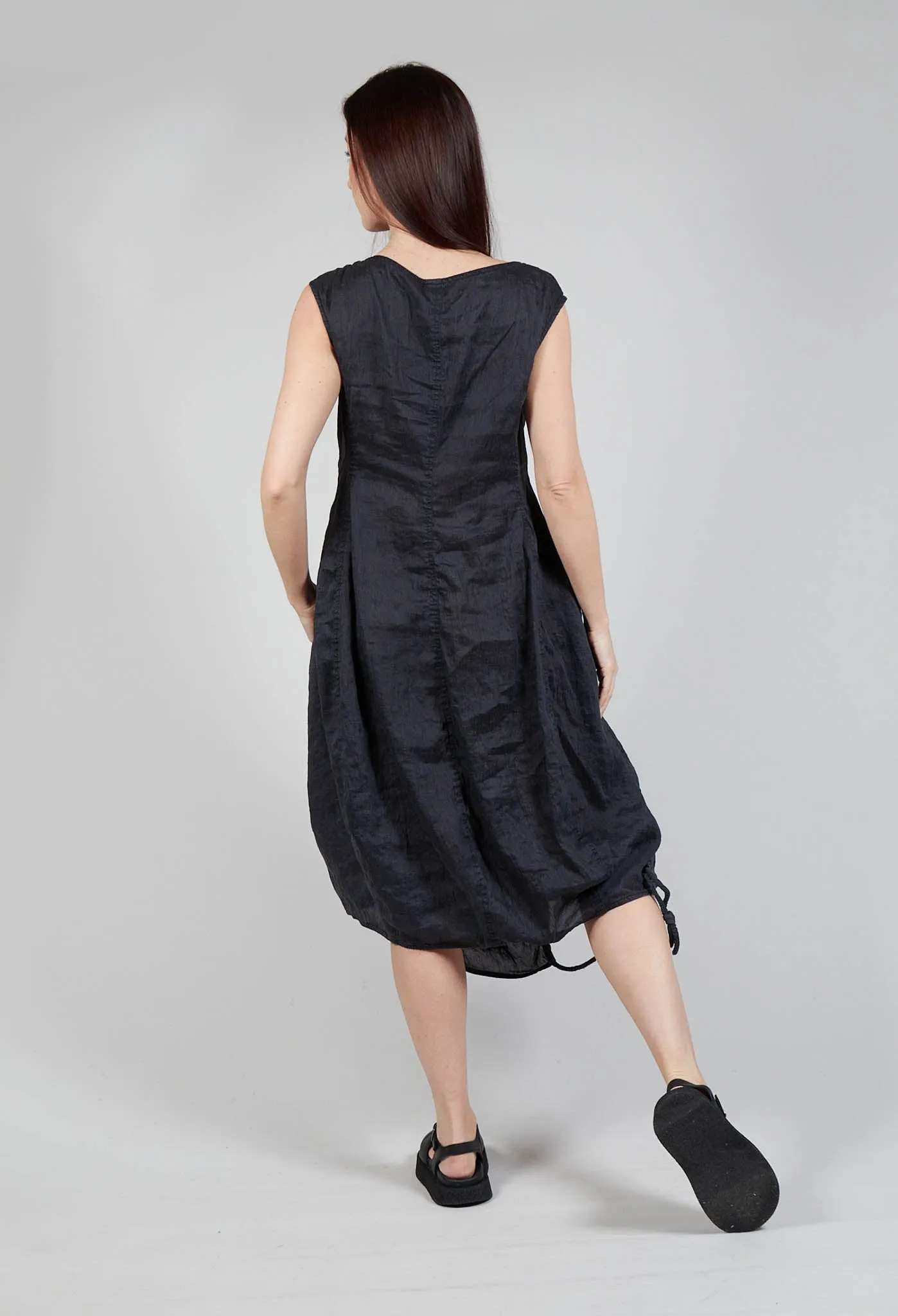 Stitch Smock Dress in Blk Melange