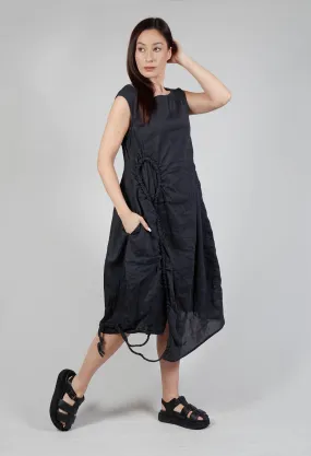 Stitch Smock Dress in Blk Melange