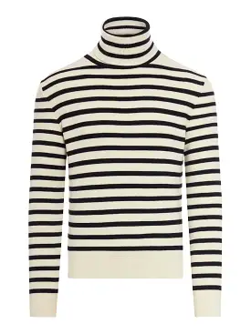 striped turtleneck sweater