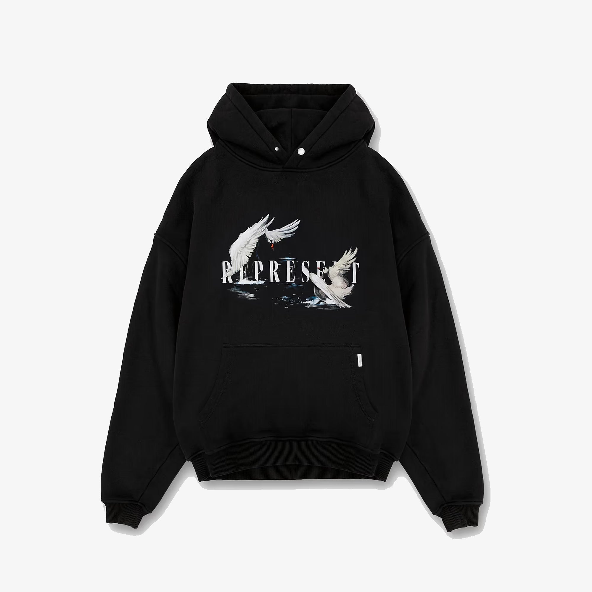 SWAN HOODIE 'OFF BLACK'