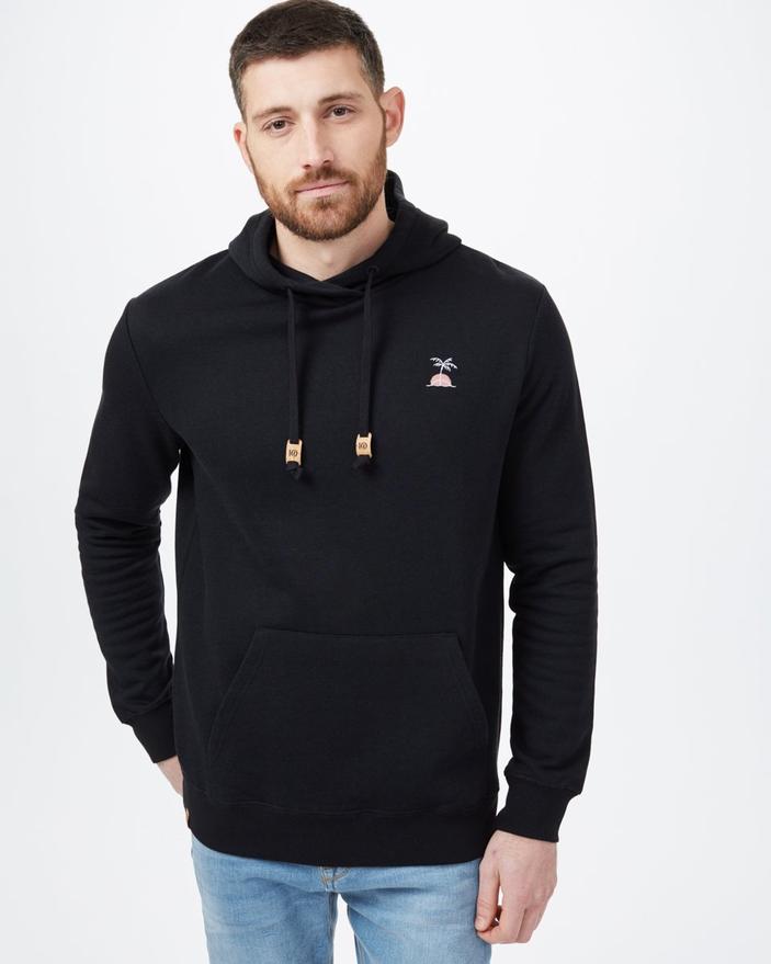 Tentree Palm Sunset Embroidery Hoodie in Meteorite Black