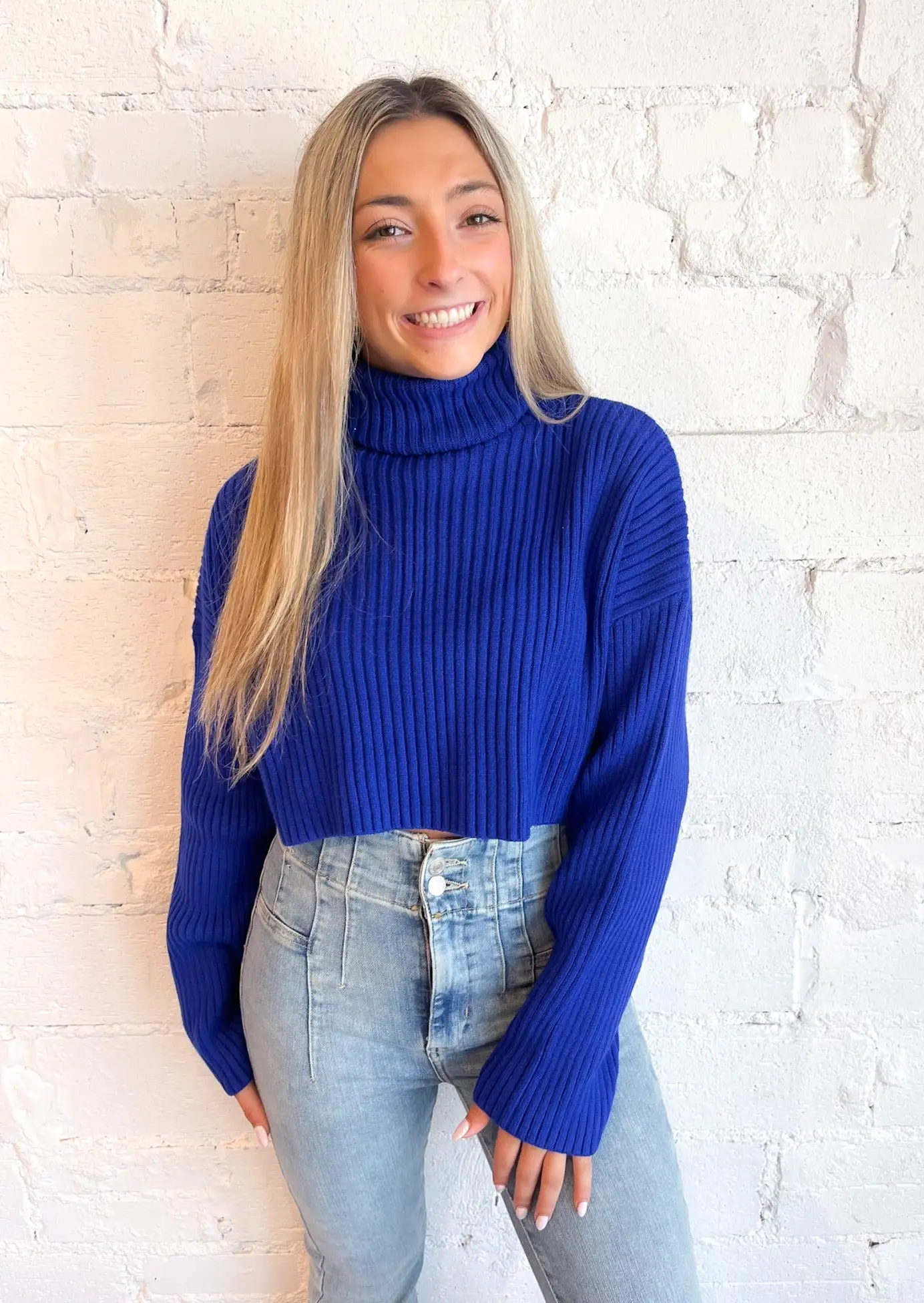 Toasty Babe Turtleneck Crop Sweater