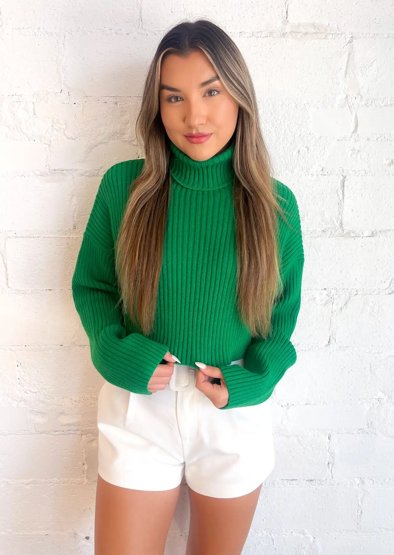 Toasty Babe Turtleneck Crop Sweater