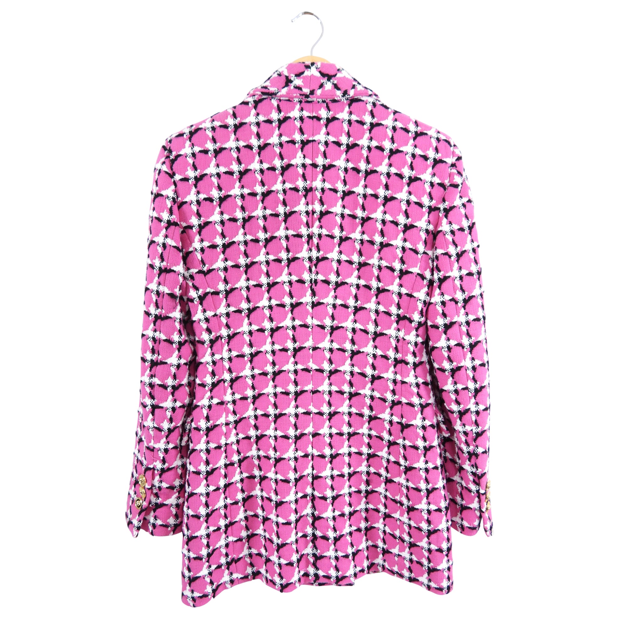 Versace Pink Tweed Blazer with Scarf Sash Detail - USA S (4/6)