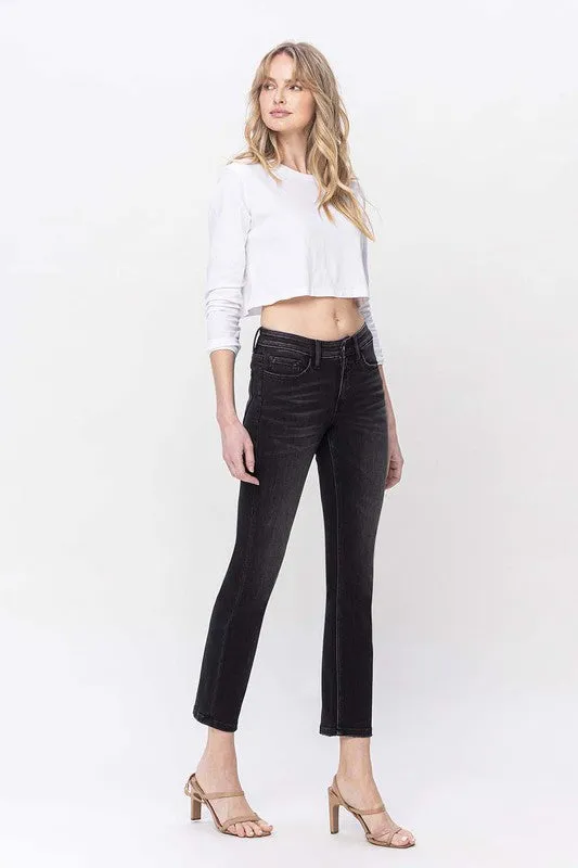 Vervet Mid Rise Ankle Slim Straight Jeans