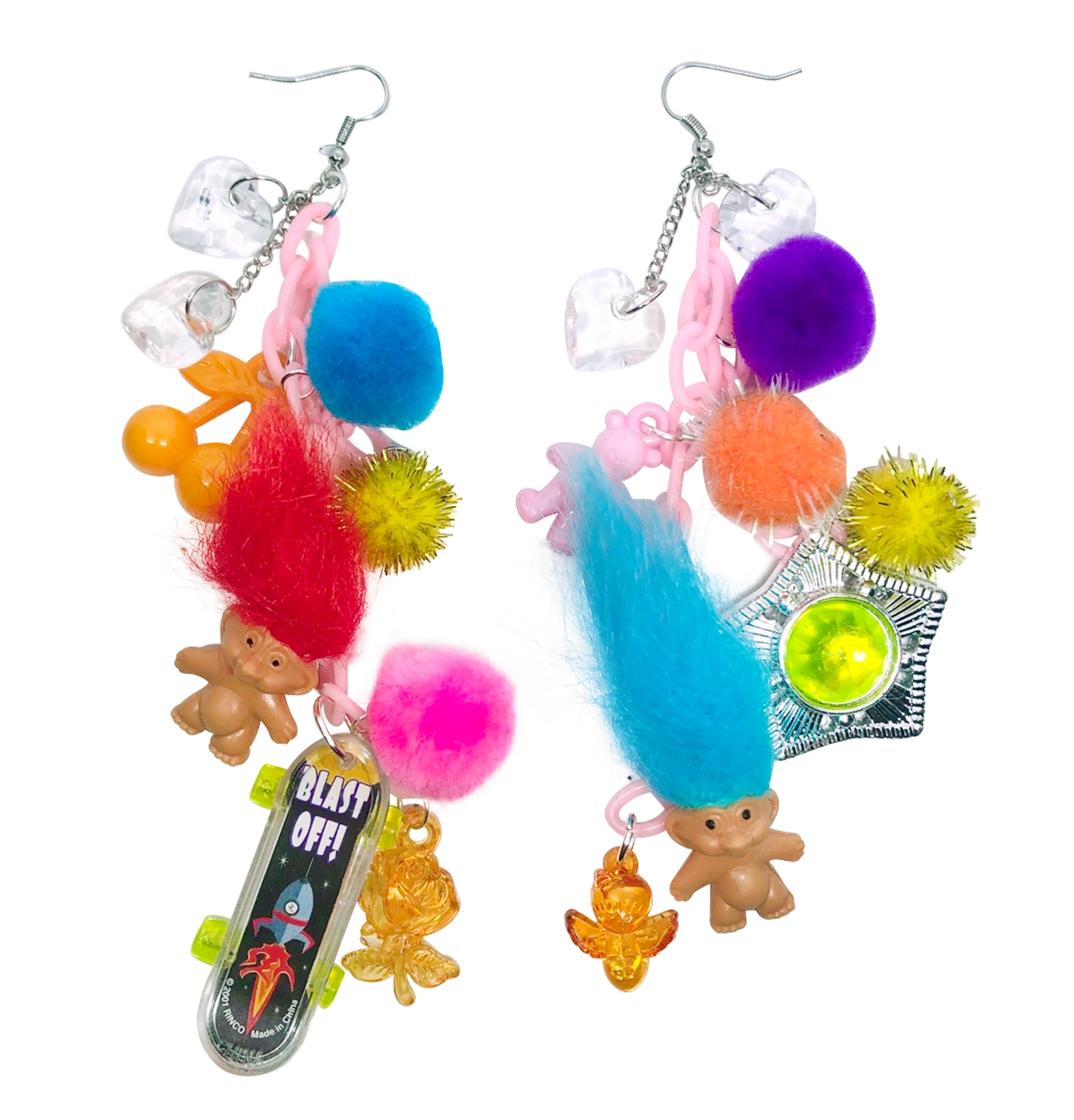 Vintage Blast Off Charm Earrings