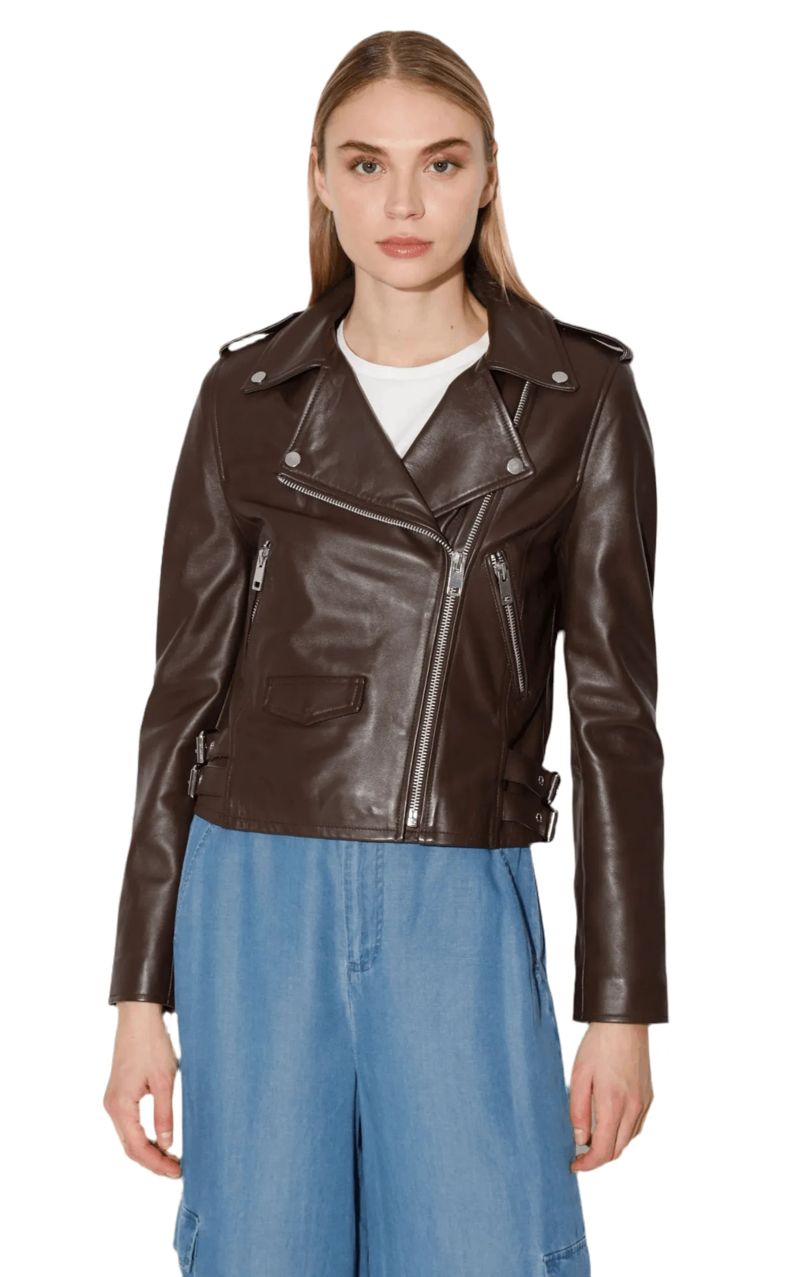 Walter Baker Liz Leather Jacket in Mocha