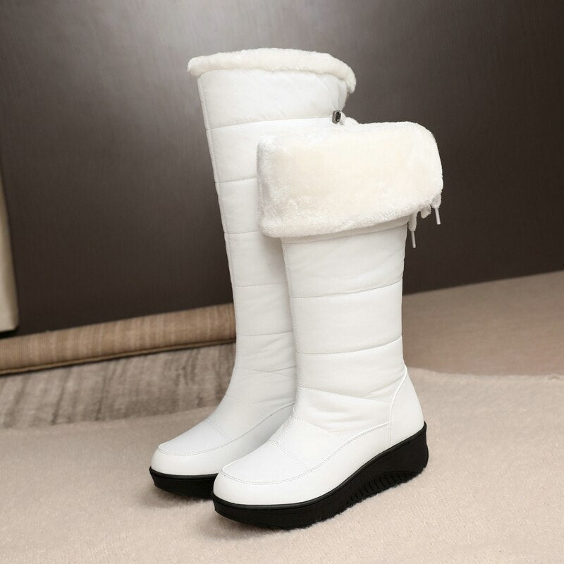 Women's Cozy Winter Snow Warm Waterproof Thick Sole Knight Boots