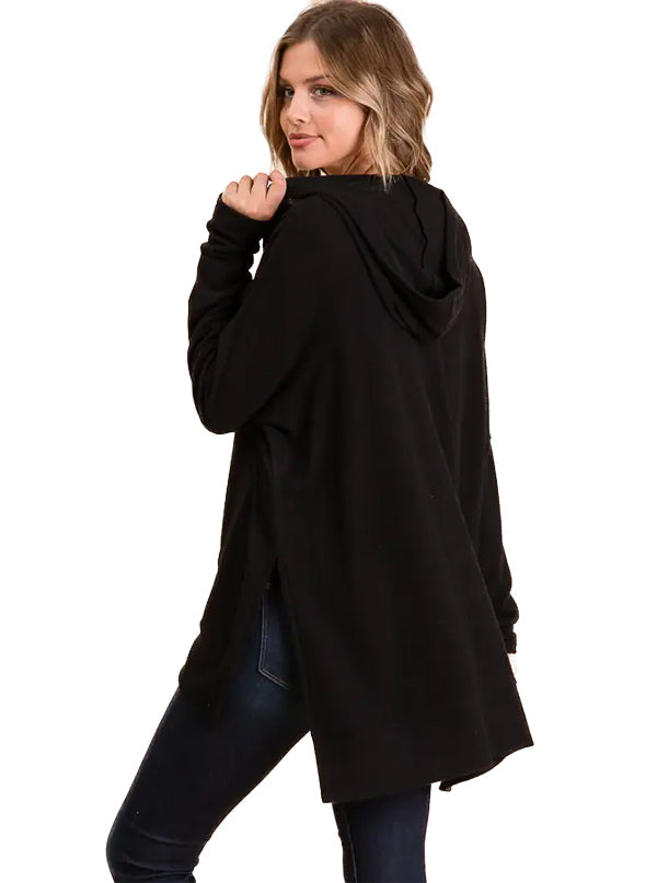 Women's Over Sized Knit Zip Up Hoodie